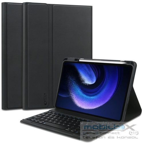 Xiaomi Pad 6 (11.0) / Pad 6 Pro (11.0), Bluetooth billentyűzetes mappa tok, érintőceruza tartó,  fekete