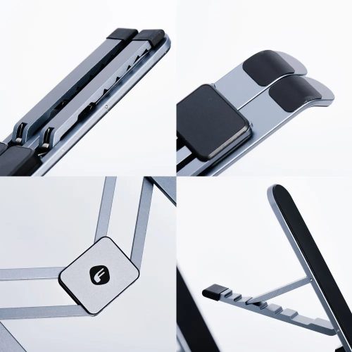 Univerzális asztali laptoptartó, állítható, összecsukható, Forcell F-Grip Fold Stand H Pro, szürke
