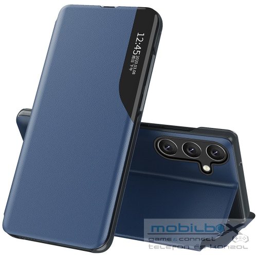 Samsung Galaxy A15 4G / A15 5G SM-A155F / A156B, Oldalra nyíló tok, stand, hívás mutatóval, Wooze FashionBook, kék