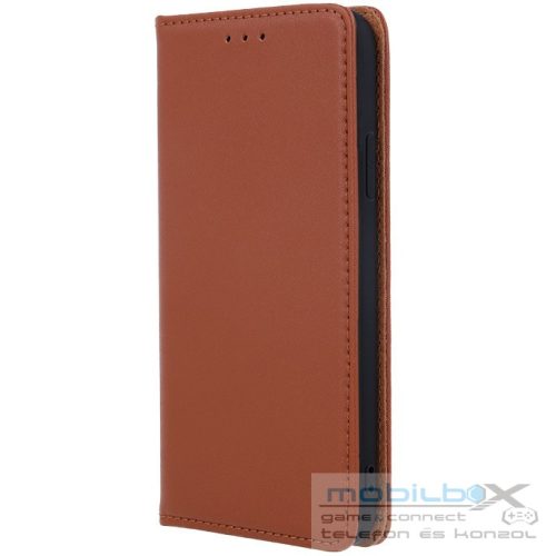 Samsung Galaxy S23 FE SM-S711, Oldalra nyíló tok, valódi bőrtok, stand, Smart Pro, barna