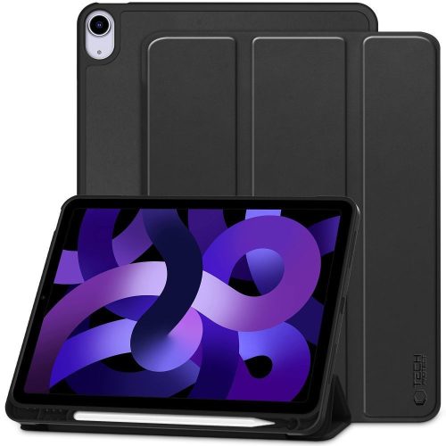 Apple iPad Air (2020 / 2022) / iPad Air 11 (2024 / 2025), mappa tok, közepesen ütésálló, érintőceruza tartó, érintőceruza nélkül, Smart Case, TP SC Pen Holder, fekete