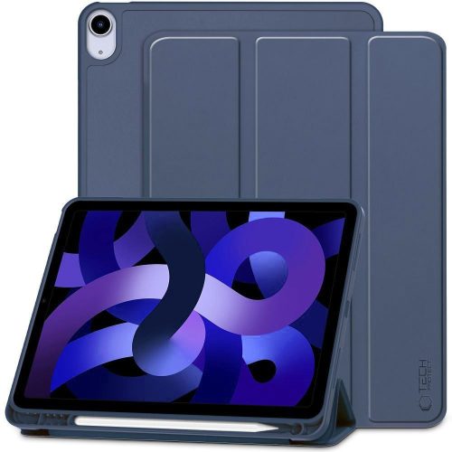 Apple iPad Air (2020 / 2022) / iPad Air 11 (2024 / 2025), mappa tok, közepesen ütésálló, érintőceruza tartó, érintőceruza nélkül, Smart Case, TP SC Pen Holder, sötétkék