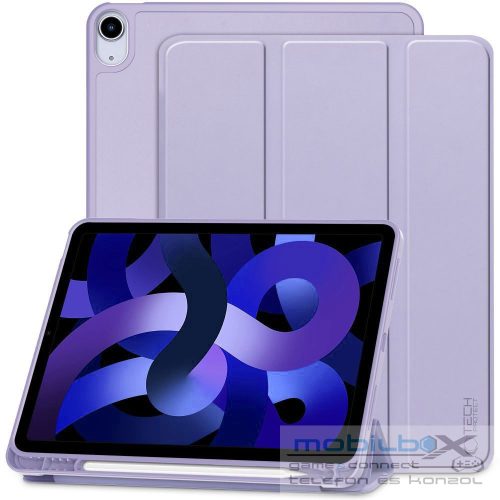 Apple iPad Air (2020 / 2022) / iPad Air 11 (2024 / 2025), mappa tok, közepesen ütésálló, érintőceruza tartó, érintőceruza nélkül, Smart Case, TP SC Pen Holder, lila