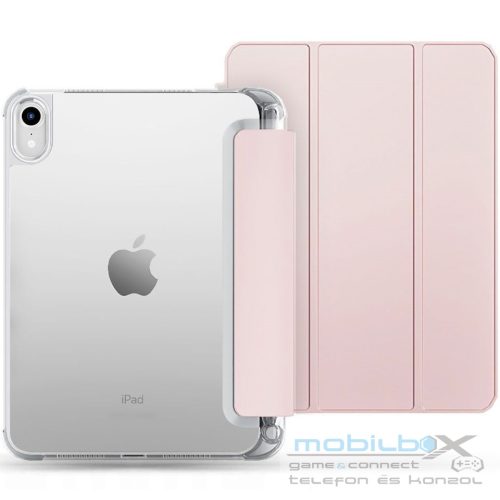 Apple iPad 10.9 (2022) / iPad 11 (2025), mappa tok, közepesen ütésálló, érintőceruza tartó, érintőceruza nélkül, átlátszó hátlap, Smart Case, TP SC Pen Holder Hybrid, rózsaszín
