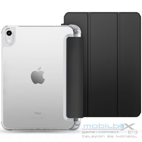 Apple iPad 10.9 (2022) / iPad 11 (2025), mappa tok, közepesen ütésálló, érintőceruza tartó, érintőceruza nélkül, átlátszó hátlap, Smart Case, TP SC Pen Holder Hybrid, fekete