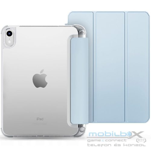 Apple iPad 10.9 (2022) / iPad 11 (2025), mappa tok, közepesen ütésálló, érintőceruza tartó, érintőceruza nélkül, átlátszó hátlap, Smart Case, TP SC Pen Holder Hybrid, világoskék