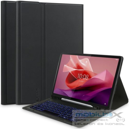 Lenovo Tab P12 (12.7) TB-370, Bluetooth billentyűzetes mappa tok, érintőceruza tartó, érintőceruza nélkül, TP SC Pen Holder + Keyboard, fekete
