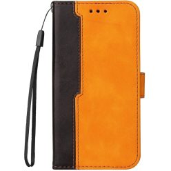   Xiaomi Redmi Note 13 Pro 4G / Poco M6 Pro 4G, Oldalra nyíló tok, stand, kártyatartóval, kézpánttal, Wooze Colour Wallet, narancssárga