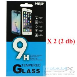   Apple iPhone 13 / 13 Pro / 14 / 16e, 2db Kijelzővédő fólia, ütésálló fólia (az íves részre NEM hajlik rá!), Tempered Glass (edzett üveg), Clear