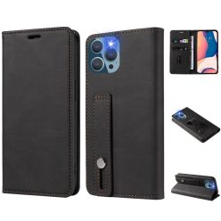   Apple iPhone 16 Plus, Oldalra nyíló tok, stand, kártyatartóval, kézpánttal, Wooze Business Plus, fekete