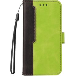   Xiaomi 14, Oldalra nyíló tok, stand, kártyatartóval, kézpánttal, Wooze Colour Wallet, zöld