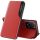 Xiaomi 14 Pro, Oldalra nyíló tok, stand, hívás mutatóval, Wooze FashionBook, piros