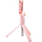 Prémium selfie bot, 19 - 70 cm, 360°-ban forgatható, exponáló gombbal, bluetooth-os, v4.0, tripod állvány funkció, R1, rózsaszín