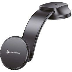  Autós tartó, univerzális, szélvédőre vagy műszerfalra rögzíthető, 360°-ban forgatható, mágneses, Magsafe kompatibilis, Forcell F-Grip MagFlex, fekete