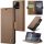 Xiaomi Redmi Note 13 Pro Plus 5G, Oldalra nyíló tok, stand, kártyatartóval, RFID technológiával, Wooze CaseME, barna