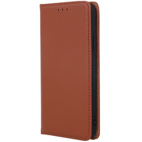 Xiaomi Redmi Note 14 5G (Global), Oldalra nyíló tok, valódi bőrtok, stand, Smart Pro, barna