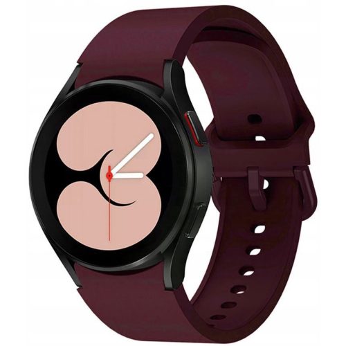 Samsung Galaxy Watch 4 / 5 / 5 Pro / 6 / 7 / FE (40 / 44 / 45mm) / Watch 4 Classic / 6 Classic (42 / 43 / 46mm), szilikon pótszíj, állítható, TP IconBand, bordó