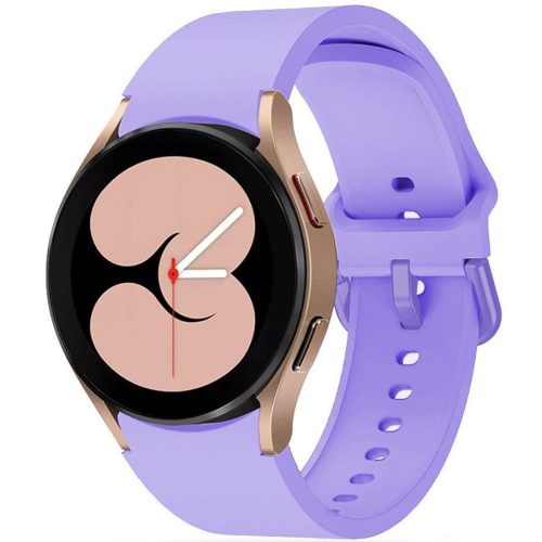 Samsung Galaxy Watch 4 / 5 / 5 Pro / 6 / 7 / FE (40 / 44 / 45mm) / Watch 4 Classic / 6 Classic (42 / 43 / 46mm), szilikon pótszíj, állítható, TP IconBand, lila