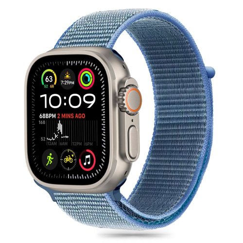 Apple Watch 4-6, SE, SE (2022) (38 / 40 mm) / Watch 7-9 (41 mm) / Watch 10 (42 mm), textíl pótszíj, nylon, állítható, légáteresztő, TP Nylon, kék