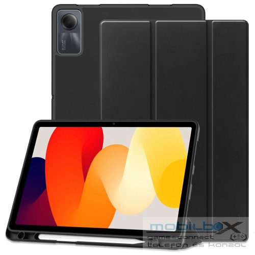 Xiaomi Redmi Pad SE (11.0), mappa tok, közepesen ütésálló, érintőceruza tartó, érintőceruza nélkül, Trifold, TP SC Pen Holder, fekete