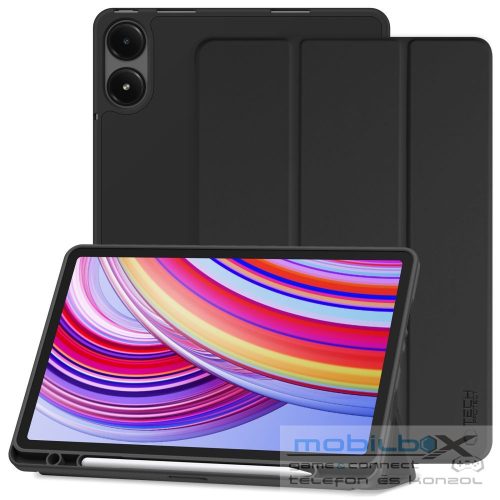 Xiaomi Redmi Pad Pro (12.1) / Redmi Pad Pro 5G (12.1), mappa tok, közepesen ütésálló, érintőceruza tartó, érintőceruza nélkül, Trifold, TP SC Pen Holder, fekete