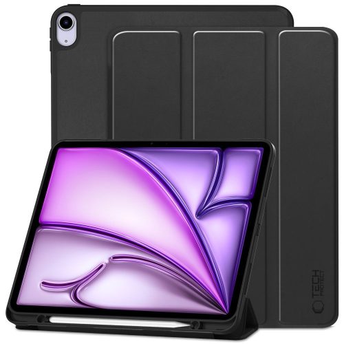 Apple iPad Air 13 (2024 / 2025), mappa tok, közepesen ütésálló, érintőceruza tartó, érintőceruza nélkül, Smart Case, TP SC Pen Holder, fekete