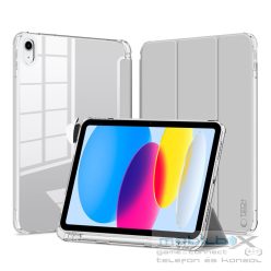   Apple iPad 10.9 (2022) / iPad 11 (2025), mappa tok, közepesen ütésálló, érintőceruza tartó, érintőceruza nélkül, átlátszó hátlap, Smart Case, TP SC Pen Holder Hybrid, szürke