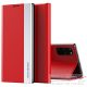 Samsung Galaxy S25 Plus SM-S936, Oldalra nyíló tok, stand, Wooze Silver Line, piros