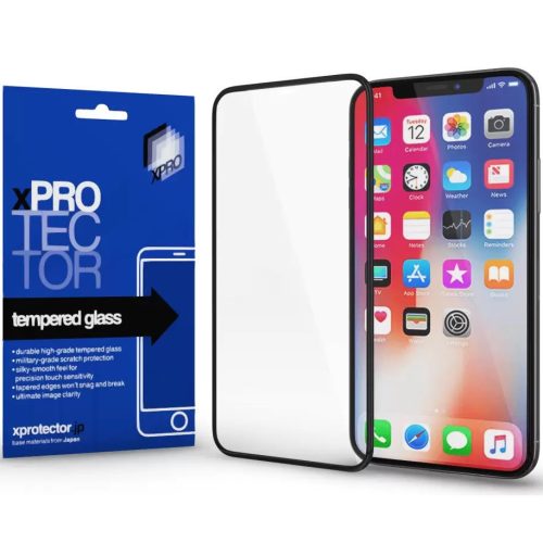 Huawei Honor Magic 7 Lite / X9c / X60 Pro, Kijelzővédő fólia, ütésálló fólia (az íves részre is!), Tempered Glass (edzett üveg), Xprotector Full 3D, fekete