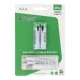 TCBEST újratölthető R3 (AAA) elem 180 mAh, USB-C csatlakozóval és töltőkábellel (2db)