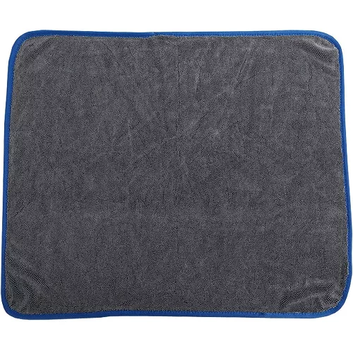 Egyoldalas mikroszálas autó tisztító, szárító törölköző, 60 x 90 cm, 700 g / nm, Wooze Car Towel, szürke/kék