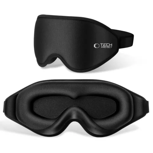 Tech-Protect EyeShade alvómaszk / szemfedő memóriahabbal, állítható pánttal, fekete
