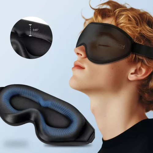 Tech-Protect EyeShade alvómaszk / szemfedő memóriahabbal, állítható pánttal, fekete