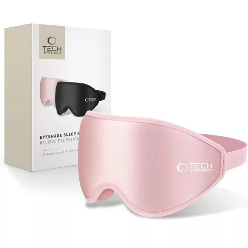 Tech-Protect EyeShade alvómaszk / szemfedő memóriahabbal, állítható pánttal, rózsaszín