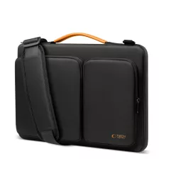   Tech-Protect Defender strapabíró laptop táska / tartó, megerősített peremmel, 13-14col, fekete-narancs