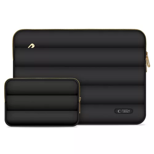 Tech-Protect Puffy univerzális laptop táska / tartó, ütéscsillapító habréteggel, plüss béléssel, 13-14col, fekete