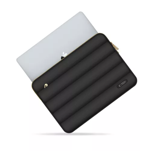 Tech-Protect Puffy univerzális laptop táska / tartó, ütéscsillapító habréteggel, plüss béléssel, 13-14col, fekete