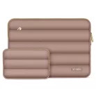 Tech-Protect Puffy univerzális laptop táska / tartó, ütéscsillapító habréteggel, plüss béléssel, 13-14col, mogyoróbarna
