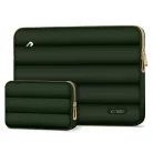 Tech-Protect Puffy univerzális laptop táska / tartó, ütéscsillapító habréteggel, plüss béléssel, 15-16col, zöld
