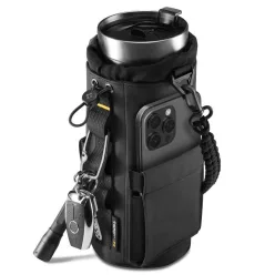   Spigen Tumbler Holder Bag LF500, termosz, kulacs tartó táska, mágneses, fekete