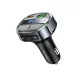 Hoco E70 bluetooth FM transmitter / autós töltő, USB-A-USB-C, digitális kijelző, PD, QC3.0, 5A, 30W, fekete