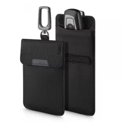   Spigen Faraday RFID blokkoló kulcstartó tok / táska, fekete (autó kulcshoz)