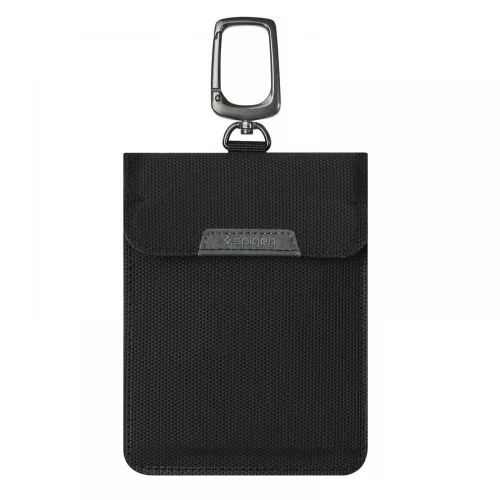 Spigen Faraday RFID blokkoló kulcstartó tok / táska, fekete (autó kulcshoz)