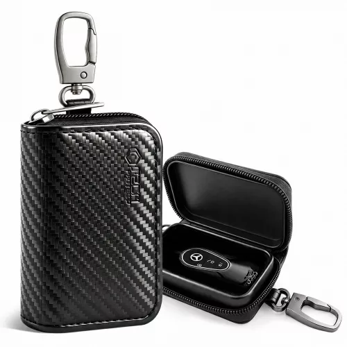 Tech-Protect KLR300 RFID blokkoló tartó / táska, Carbon, fekete (autó kulcshoz)