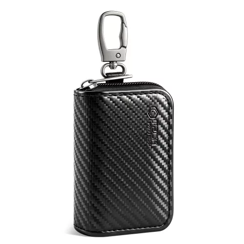 Tech-Protect KLR300 RFID blokkoló tartó / táska, Carbon, fekete (autó kulcshoz)