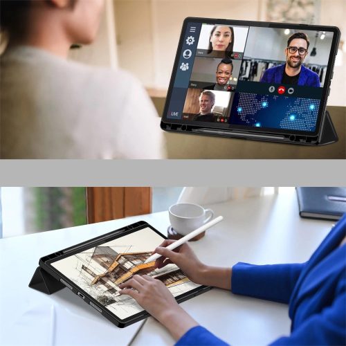 Lenovo Idea Tab Pro (12.7) TB-373, mappa tok, közepesen ütésálló, érintőceruza tartó, érintőceruza nélkül, Trifold, TP SC Pen Holder, fekete
