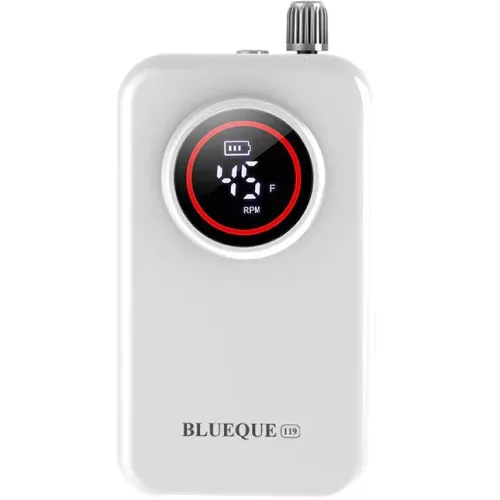 Elektromos körömcsiszoló gép, akkumulátoros, kijelzővel, hordozható, övcsipesszel, Blueque BQ-119, fehér