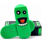 Mágneses csúszka, stresszoldó, ügyességi játék, szörny minta, Magnetic KickFlip SkateBoard Fidget, mintás/zöld