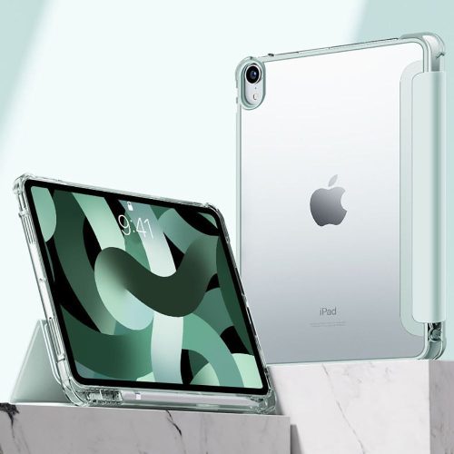 Apple iPad 10.9 (2022) / iPad 11 (2025), mappa tok, közepesen ütésálló, érintőceruza tartó, érintőceruza nélkül, átlátszó hátlap, Smart Case, TP SC Pen Holder Hybrid, rózsaszín