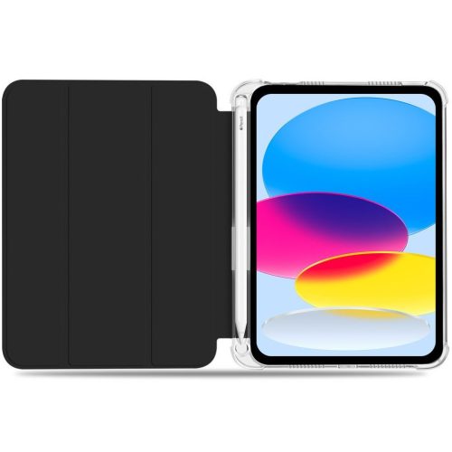Apple iPad 10.9 (2022) / iPad 11 (2025), mappa tok, közepesen ütésálló, érintőceruza tartó, érintőceruza nélkül, átlátszó hátlap, Smart Case, TP SC Pen Holder Hybrid, szürke